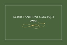 Formal Green and Gold Law Graduation Announcement