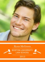 Orange and White Law School Graduation Quad Fold 