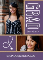 Graduation Announcement Kraft Paper Purple and White