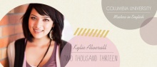 Graduation Announcement Cream Purple and Gray Circle