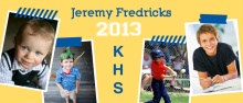 Graduation Announcement Yellow and Blue Photo 