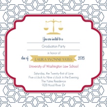 Law School Graduation Blue and Gold Scale  Thank You