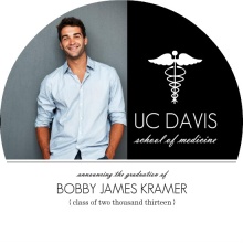 Medical School Graduation Announcement Black and White