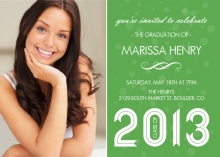 Sophisticated Green  Graduation Invitation