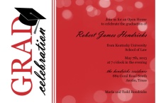Law School Graduation Invitation Red Bubbles