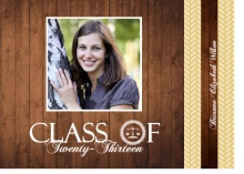 Law School Graduation Announcement Gold and Wood Grain