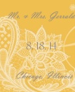 Yellow  and Gray Floral Lace  Mug