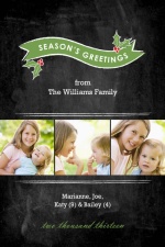 Red Banner and Mistletoe  Holiday Card