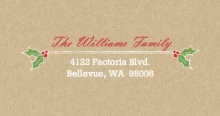 Red Banner And Mistletoe  Holiday Address Label