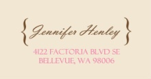 Brown and Pink Sweet Pea  Address Label