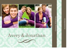Mint and Brown Booklet Wedding Invitation