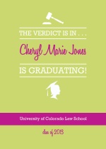 Law School Graduation Invitation Pale Green and Magenta