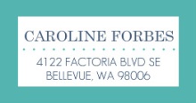 Modern Stripes Navy and Turquoise  Address Label
