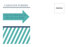 Modern Stripes Navy and Turquoise  Custom Envelope