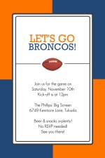 Team Colors Orange and Blue Football Party Invitation