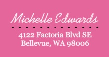 Pink and Zebra Sleeping Bag  Address Label
