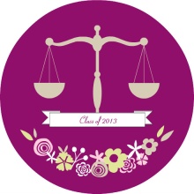 Law Graduation Announcement Floral Balance