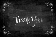 Chalkboard And Purple  Graduation Thank You Card