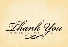 Rustic Yellow And Black Elegant Swirl  Graduation Thank You Card
