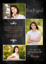 Graduation Thank You Card Peach Chalkboard 