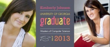 Graduation Invitation Gray and Pink Graduate