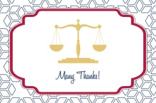 Law School Graduation Blue and Gold Scale  Thank You