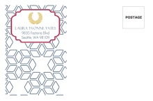 Graduate School Announcement Blue and Gold Laurel Wreath  Envelope