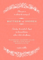 Coral and Mint Country Floral  Wedding Invitation