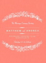 Coral and Mint Country Floral  Wedding Program