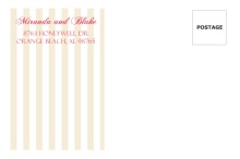 Floral Tan Stripes Wedding  Envelope
