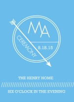 Modern Geometric Lines Blue and White  Wedding Program
