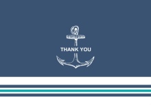 Anchor Navy And Teal  Wedding Thank You Card