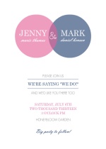 Pink and Blue Circles Wedding  Invitation
