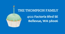 Blue Shhh Cupcakes  Address Label