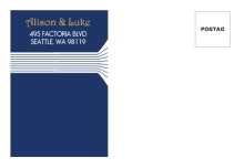 Yellow and Blue Art Deco Wedding  Envelope