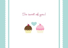 Cupcake Wedding  Thank You Card