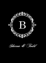 Black And White Elegant Monogram  Wedding Thank You Card