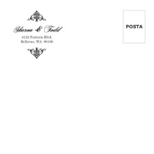 Black And White Elegant Monogram  Custom Envelope