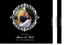 Black and White Elegant Monogram  Wedding Invitation