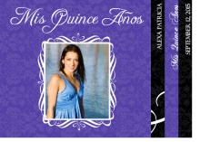 Elegant Purple Pattern Quinceanera Invitation