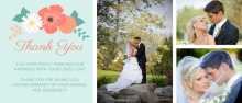 Mint Coral and Peach Country Floral  Wedding Thank You Card