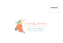 Mint Coral and Peach Country Floral  Mailing Envelope