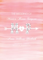 Pink Ombre Watercolor  Wedding Program