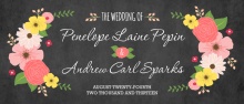 Chalkboard Country Floral  Wedding Invitation