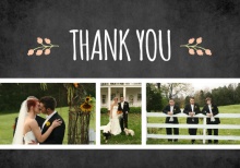 Chalkboard Country Floral  Wedding Thank You Card