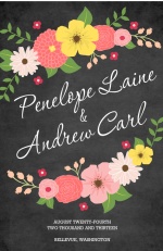 Chalkboard Country Floral  Wedding Program