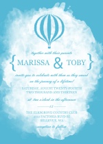 Blue Journey of a Lifetime  Wedding Invitation