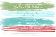 Paint Splatter Birthday Invitation