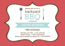 Checkered BBQ Birthday Invitation