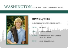 Driver's License 16th Birthday Invitation